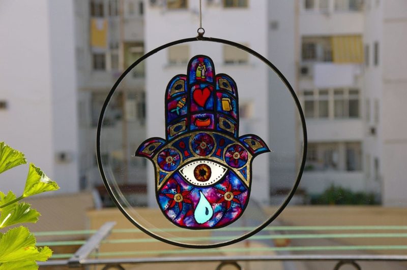 Mano de Fátima Azul - Rosa Vega Art