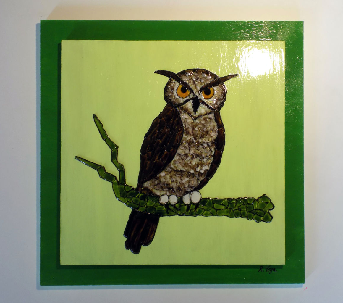 Cuadros de Búhos Mosaico de vidrio - Imagen 4