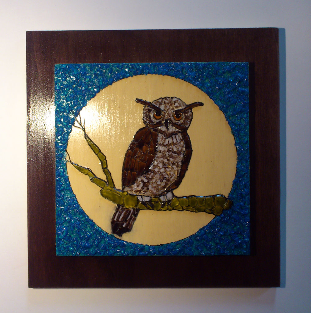 Cuadros de Búhos Mosaico de vidrio - Imagen 3