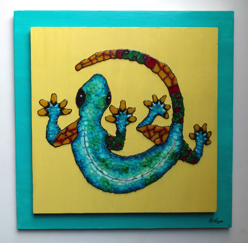 Cuadro personalizado salamandra Mosaico de vidrio