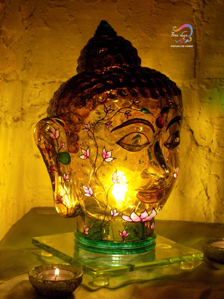 Lámpara Vidrio Buda Amarillo - Imagen 6