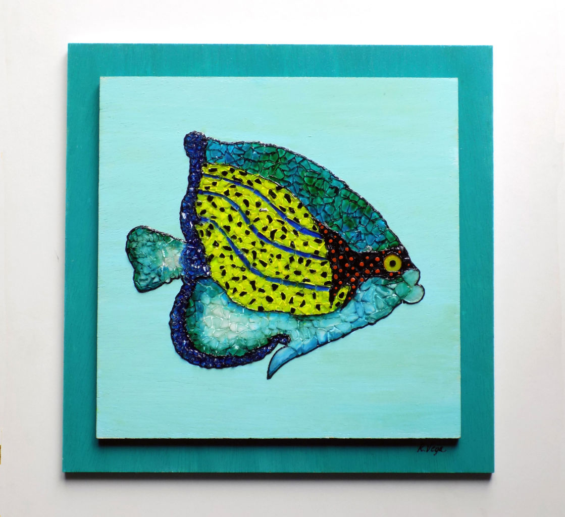 Cuadro Pez Tropical Mosaico de vidrio